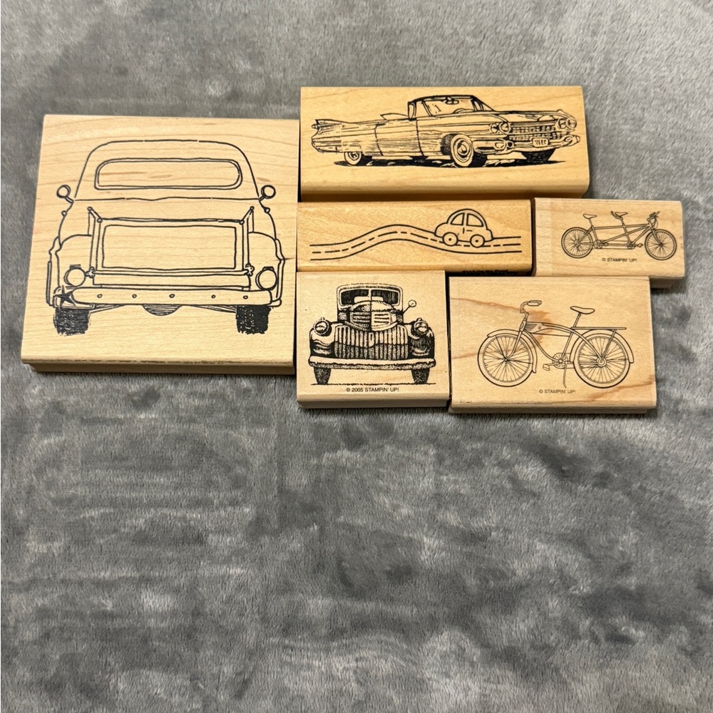 Vintage Vehicle & Bicycle Stamps Set